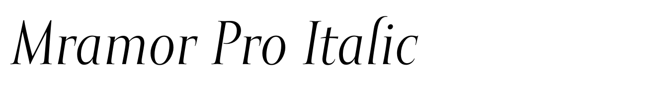 Mramor Pro Italic